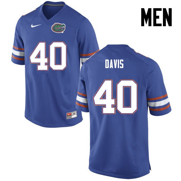 Florida Gators Men #40 Jarrad Davis College Football Blue